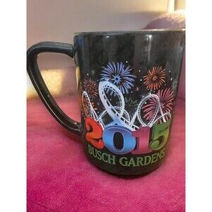 Busch Gardens 2015 Souvenir Coffee Tea Mug Cup Roller Coasters Fireworks 3D Rare
